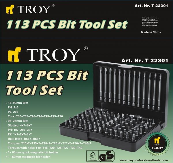 Σετ Μύτες 113 τεμαχίων / TROY 22301 / 1 Σετ Μύτες 113 τεμαχίων / TROY 22301 / 1