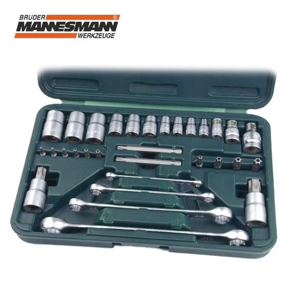 komplekt-profesionalni-klyuchove-i-vlozhki-tip-torks-31-chasti-mannesmann-29130 Επαγγελματικό σετ κλειδιών και καρυδάκια τύπου Torx, 31 τεμάχια / MANNESMANN 29130 / 1