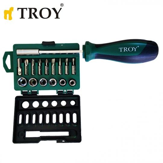 Σετ Λαβής με μύτες και υποδοχές 16 τεμαχίων / Troy 22316 / 1 Σετ Λαβής με μύτες και υποδοχές 16 τεμαχίων / Troy 22316 / 1