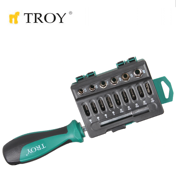 Σετ Λαβής με μύτες και υποδοχές 16 τεμαχίων / Troy 22316 / 3 Σετ Λαβής με μύτες και υποδοχές 16 τεμαχίων / Troy 22316 / 3
