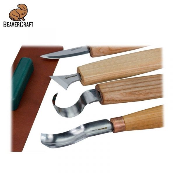 Σετ σκαρπέλων σε κουτί δώρου - βιβλίο / BeaverCraft S19 book / 4 Σετ σκαρπέλων σε κουτί δώρου - βιβλίο / BeaverCraft S19 book / 4
