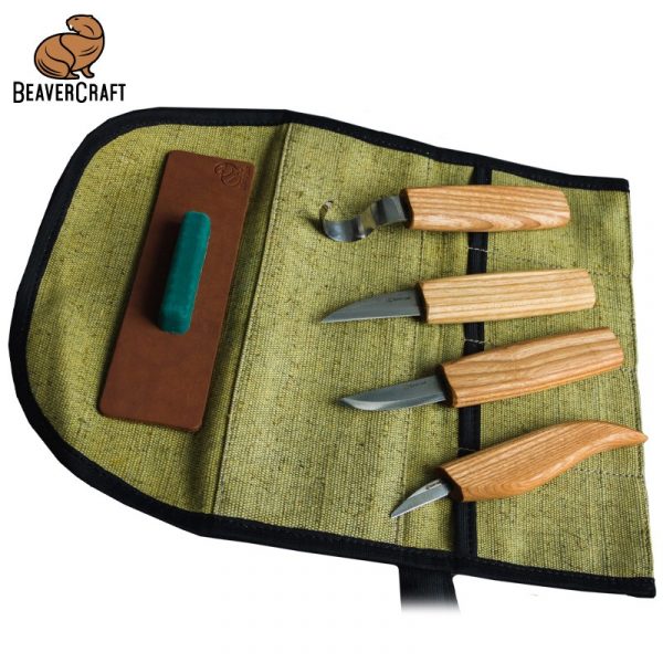 Σετ για σκαλιστικά μαχαίρια κουταλιών / BeaverCraft S48 / 3 Σετ για σκαλιστικά μαχαίρια κουταλιών / BeaverCraft S48 / 3