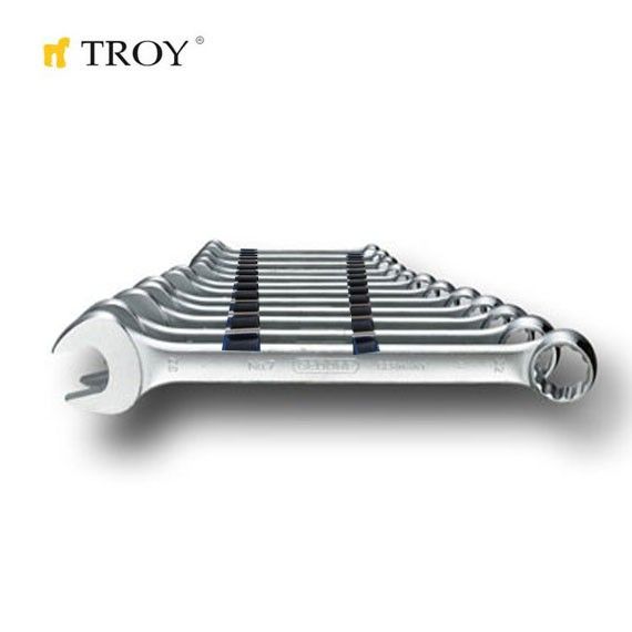 Σετ γερμανικών κλειδιών, 12 τεμαχίων (6-22 χιλ.) / TROY 21512 / 2 Σετ γερμανικών κλειδιών, 12 τεμαχίων (6-22 χιλ.) / TROY 21512 / 2