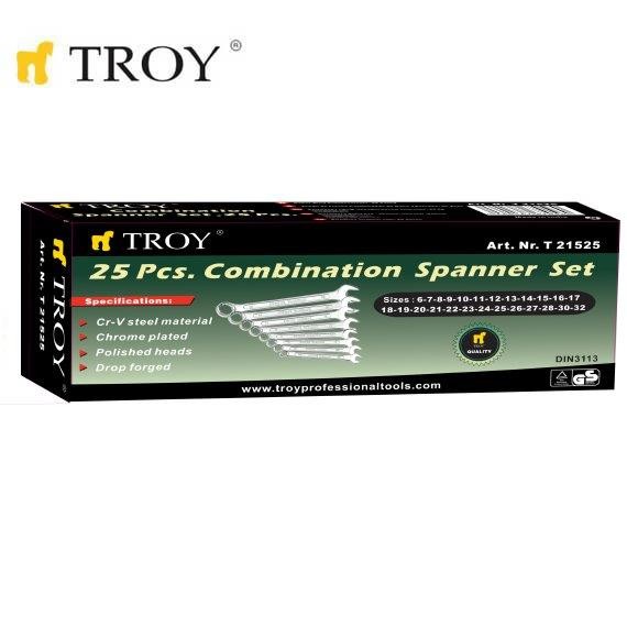 Σετ γερμανοπολύγωνα κλειδιά, 25 τεμαχίων / TROY 21525 / 4 Σετ γερμανοπολύγωνα κλειδιά, 25 τεμαχίων / TROY 21525 / 4