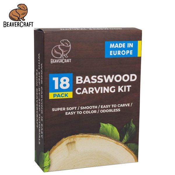 Κενά για ξυλογλυπτική, 18 τεμάχια / BeaverCraft BW18 / 3 Κενά για ξυλογλυπτική, 18 τεμάχια / BeaverCraft BW18 / 3