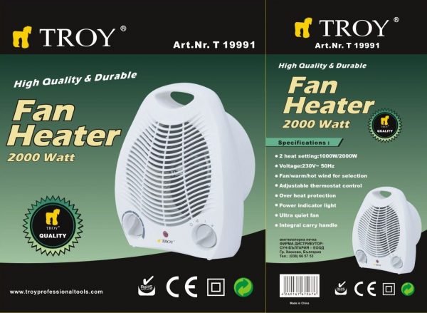Ανεμιστήρας θερμαντήρας 2000 W / Troy 19991 / 1 Ανεμιστήρας θερμαντήρας 2000 W / Troy 19991 / 1
